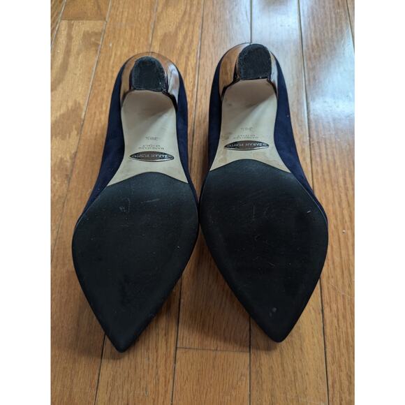 Sarah Flint Jay 100 Suede Navy Cheetah Pumps Size 38.5 IT 8-8.5 US - Picture 8 of 9